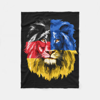 Ukraine Germany Flag Lion Deutschland Ukrainian Fl Fleece Blanket