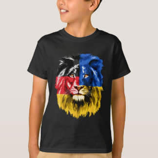 Ukraine Germany Flag Lion Deutschland Ukrainian Fl T-Shirt