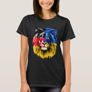 Ukraine Germany Flag Lion Deutschland Ukrainian Fl T-Shirt