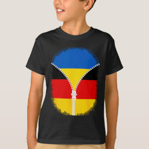 Ukraine Germany Flag Ukrainian German Zipper T-Shirt