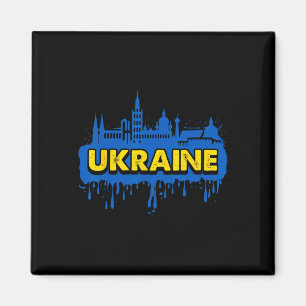 Ukraine Gift Flag Ukraini Kyiv Ukrainian Ukrajina Magnet