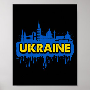 Ukraine Gift Flag Ukraini Kyiv Ukrainian Ukrajina Poster