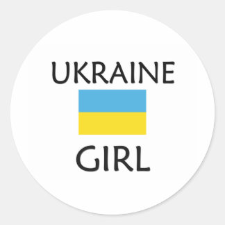 UKRAINE GIRL CLASSIC ROUND STICKER
