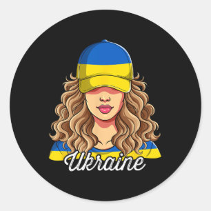 Ukraine Girl Ukrainian Classic Round Sticker