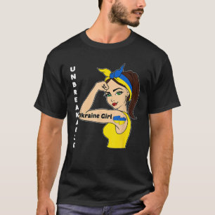 Ukraine Girl Unbreakable Ukrainian Flag Strong T-Shirt
