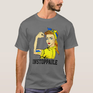 Ukraine Girl Unstoppable Ukrainian T Women Flag Ma T-Shirt