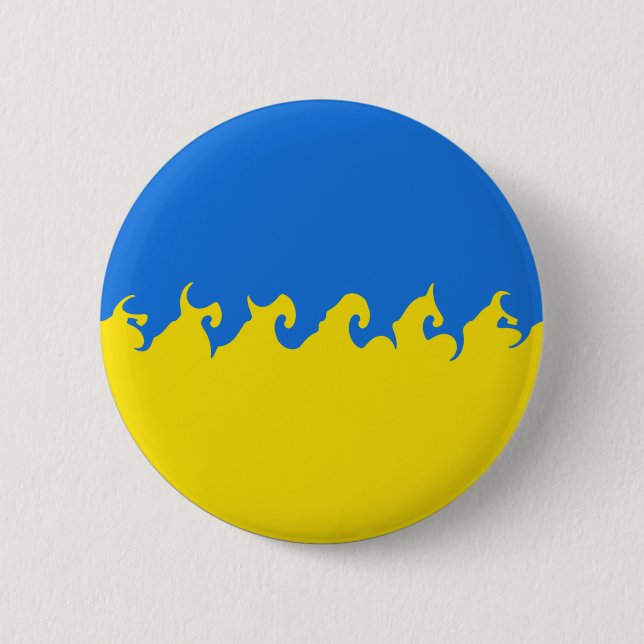 Ukraine Gnarly Flag 6 Cm Round Badge (Front)