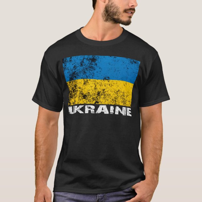 ukraine grunge Flag T-Shirt (Front)