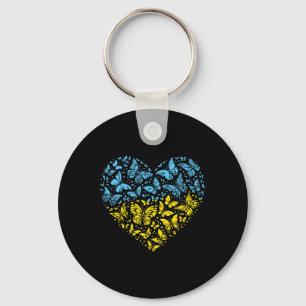 Ukraine Heart Butterflies Ukrainian Women Girls Ki Key Ring