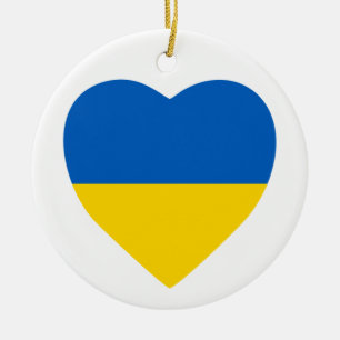 Ukraine Heart Ceramic Tree Decoration