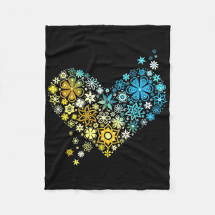 Ukraine Heart Love Peace Hope Spring Flowers Symbo Fleece Blanket