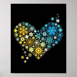 Ukraine Heart Love Peace Hope Spring Flowers Symbo Poster