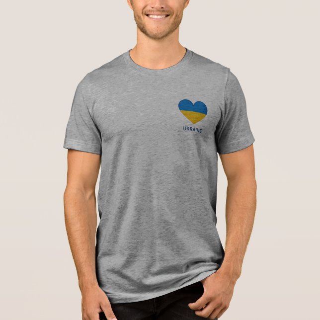 Ukraine. Heart. Love to Ukraine. Support.  Tri-Blend Shirt (Front)