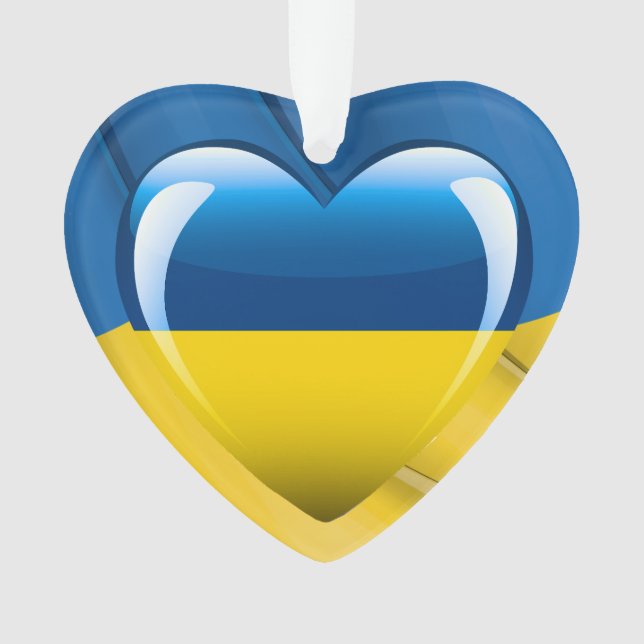 Ukraine Heart  Ornament (Front)