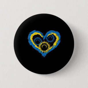 Ukraine Heart Sunflowers Ukrainian Support Girls K 6 Cm Round Badge
