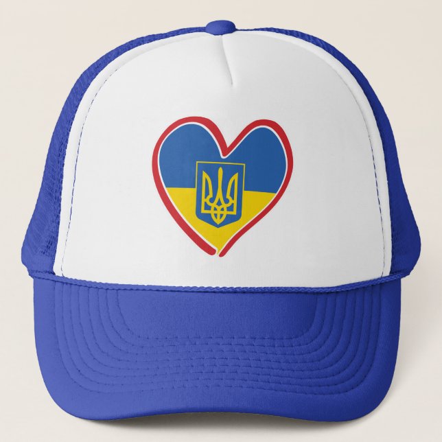 Ukraine-Heart Trucker Hat (Front)