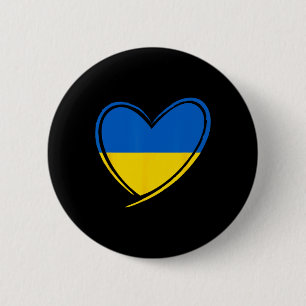 Ukraine Heart Ukrainian Flag Patriotic Men Women K 6 Cm Round Badge