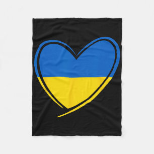 Ukraine Heart Ukrainian Flag Patriotic Men Women K Fleece Blanket
