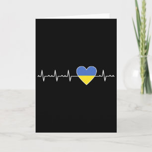 Ukraine Heartbeat Flag Support Ukrainian Pride Card