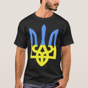 Ukraine Herb Blue And Yellow Ukrainian Flag Pocket T-Shirt