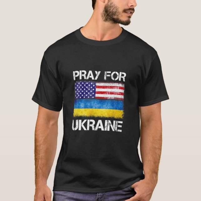 Ukraine I Stand With Ukraine Ukrainian Flag Suppor T-Shirt (Front)
