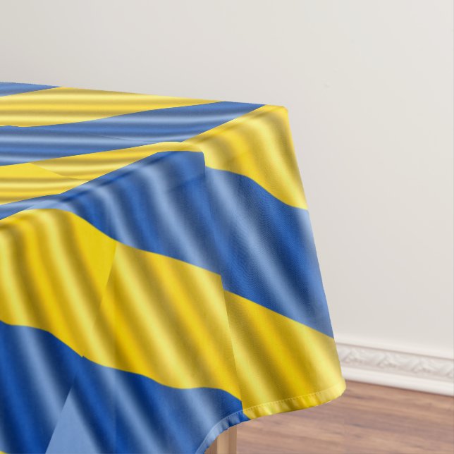 Ukraine Inspiration Blue and Yellow Modern Elegant Tablecloth (In Situ)