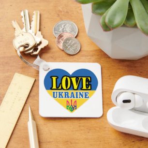 Ukraine Inspired Blue and Yellow Key Ring