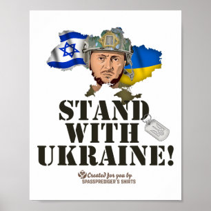 Ukraine Israel Flags Selenskyj Stand With Ukraine  Poster