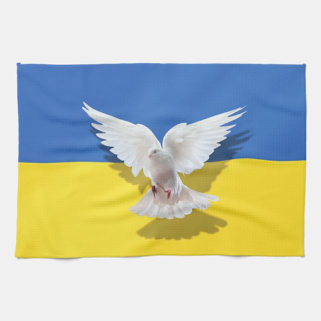 Ukraine Kitchen Towel Dove of Peace - Freedom (Horizontal)