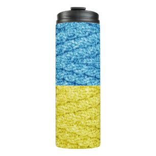 Ukraine knitted flag thermal tumbler