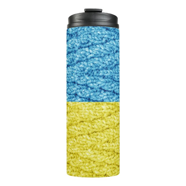 Ukraine knitted flag thermal tumbler (Front)