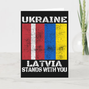 Ukraine Latvia Stands With You Latvian Support Fla Card