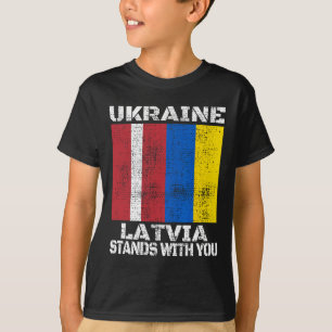 Ukraine Latvia Stands With You Latvian Support Fla T-Shirt