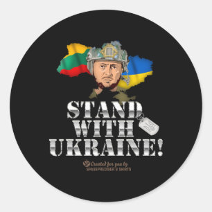 Ukraine Lithuania Flags Dog Tag Zelensky Stand Wit