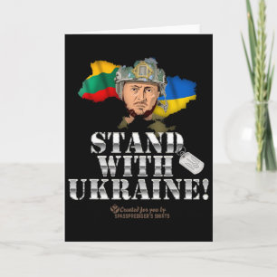 Ukraine Lithuania Flags Dog Tag Zelensky Stand Wit Card