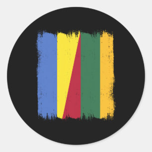 Ukraine Lithuania Half Flag Ukrainian Lithuanian R Classic Round Sticker