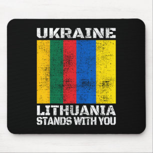 Ukraine Lithuania Stands With You Lithuanian Suppo Mouse Mat