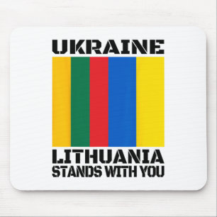 Ukraine Lithuania Stands With You Lithuanian Suppo Mouse Mat