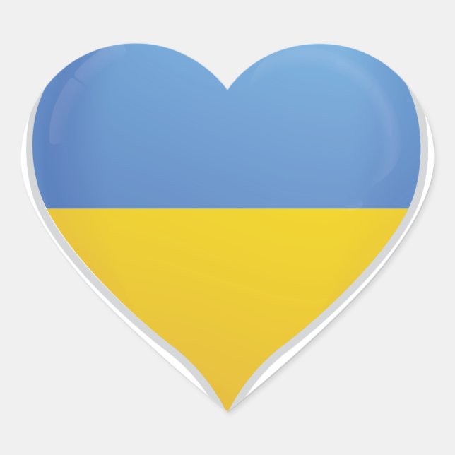 Ukraine love flag pride heart sticker (Front)