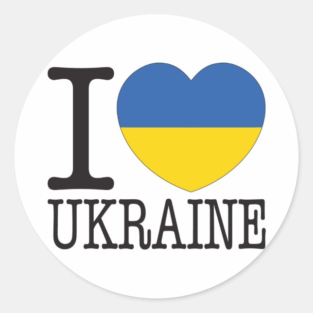 Ukraine Love v2 Classic Round Sticker (Front)