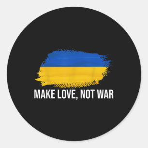 Ukraine Make Love Not War Classic Round Sticker
