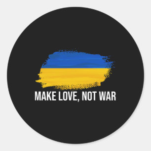 Ukraine Make Love Not War  Classic Round Sticker