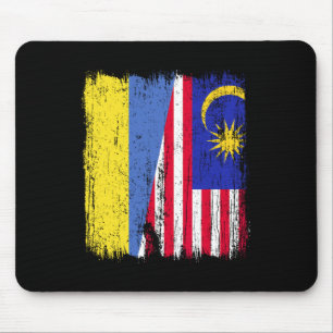 Ukraine Malaysia Half Flag Ukrainian Malaysian Her Mouse Mat