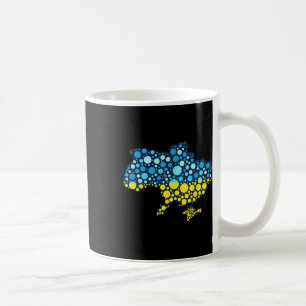 Ukraine Map Blue Yellow Ukraine Flag Modern Art Coffee Mug