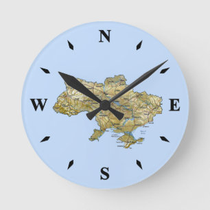 Ukraine Map Clock