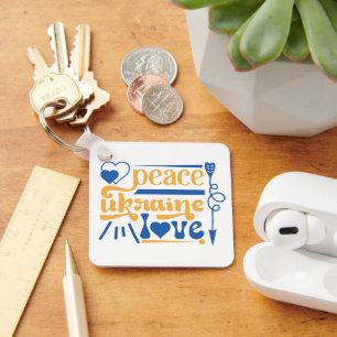 Ukraine Map Colors Ukrainian Key Ring