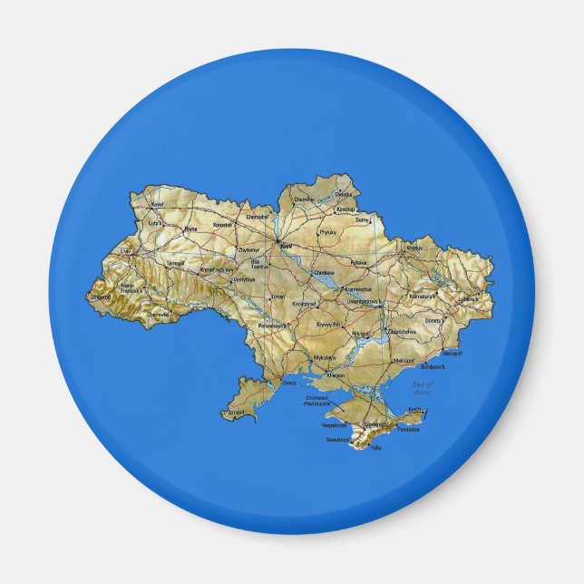 Ukraine Map Magnet (Front)
