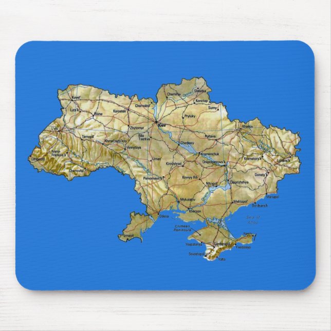 Ukraine Map Mousepad (Front)