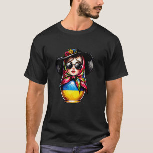 Ukraine Matrjoshka With Sunglasses For Ukrainians T-Shirt