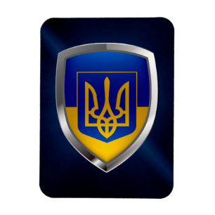 Ukraine Metallic Emblem Magnet